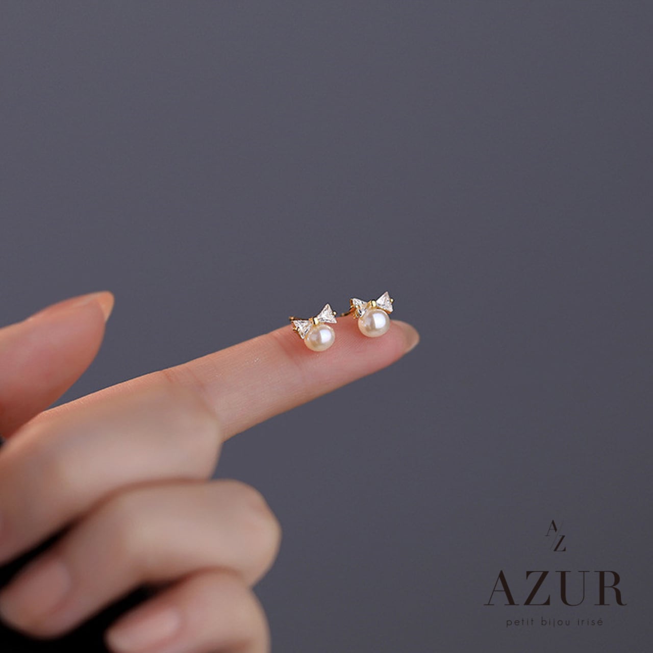 ヴィンテージジルコニアパールピアス