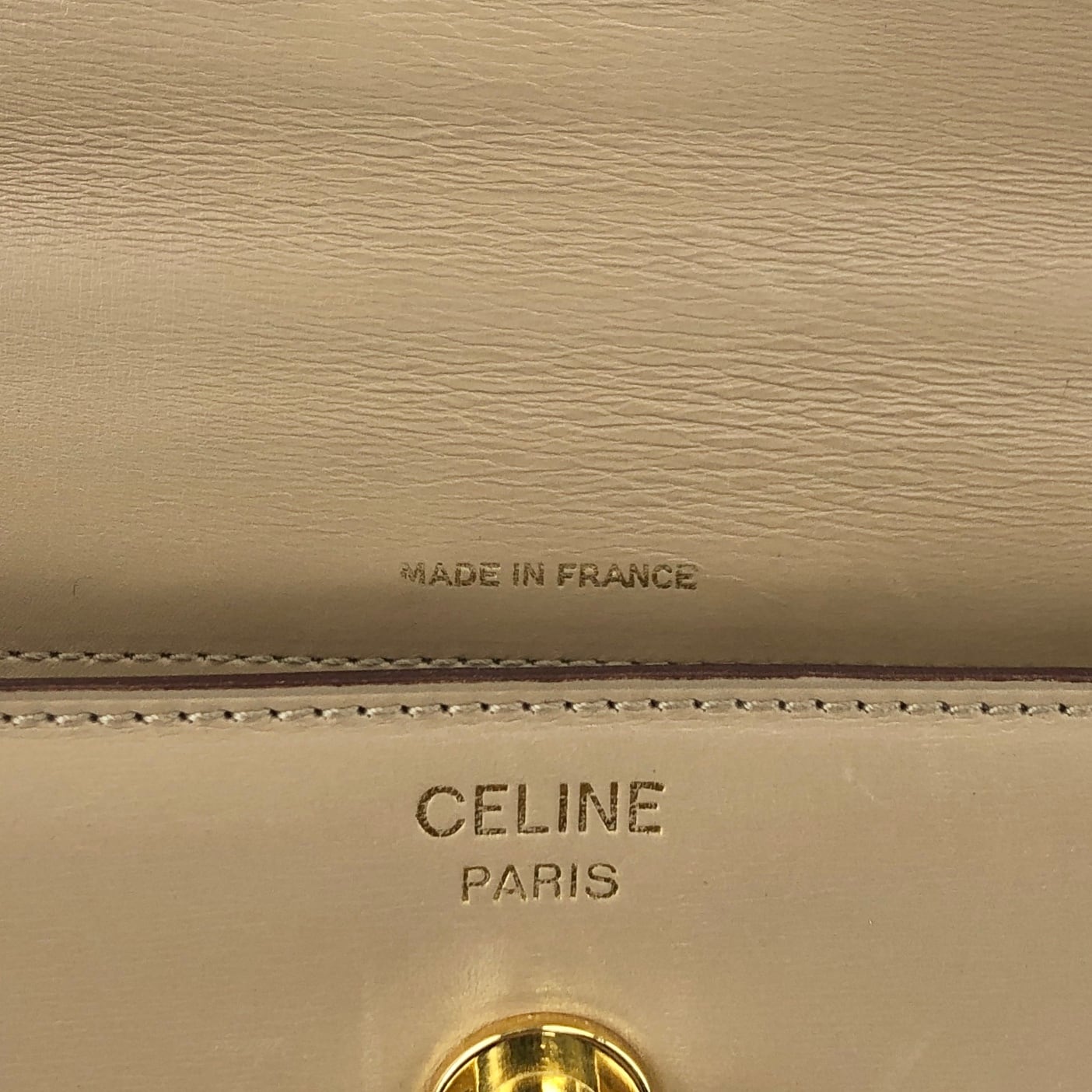 CELINE セリーヌ ハンドバッグ ベージュ ガンチーニ レザー vintage