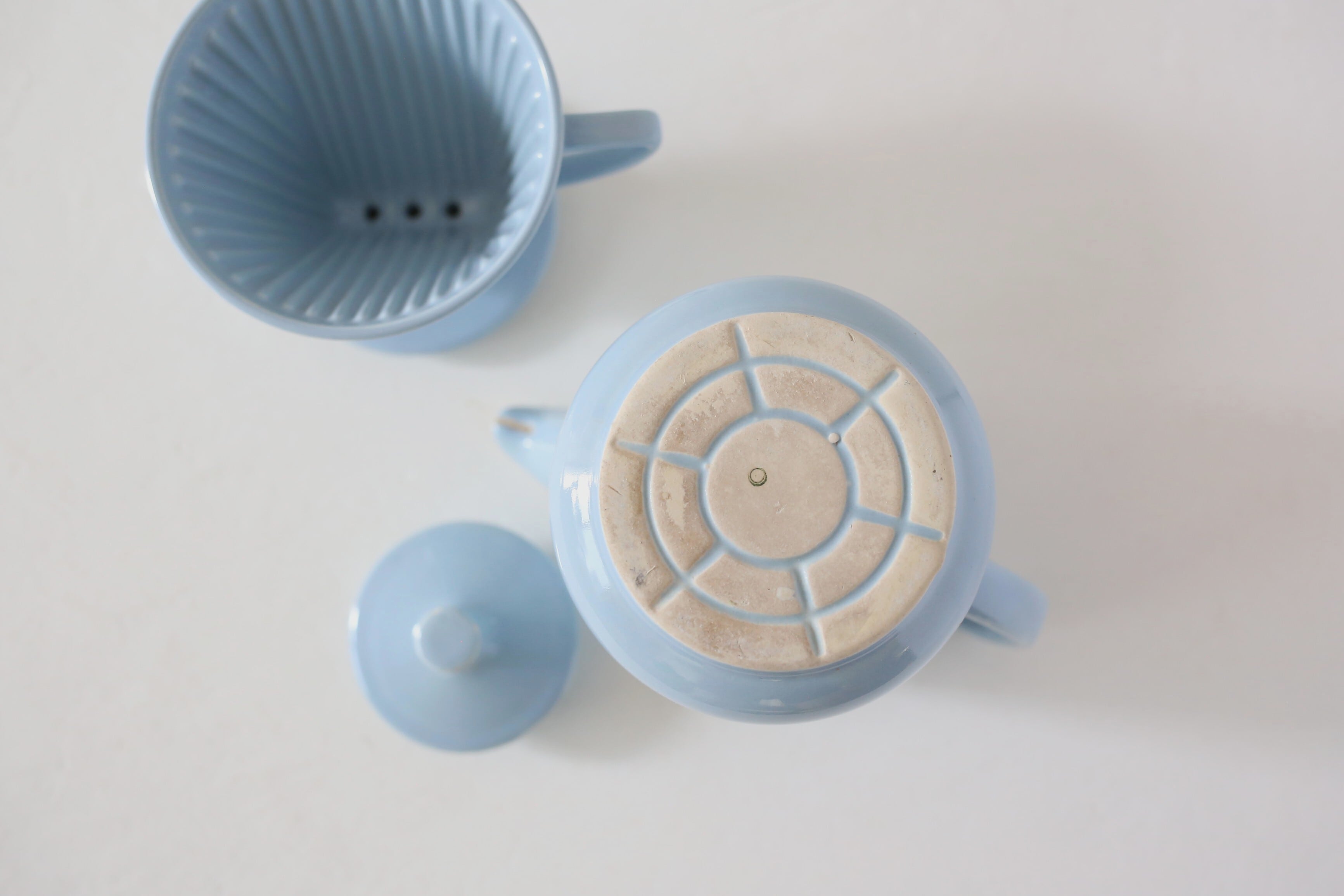 ドイツ ヴィンテージ Melitta メリタ 陶器 ライトブルー ポット