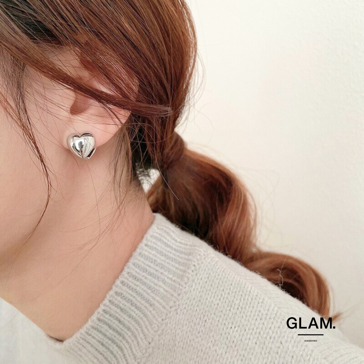 シンプルハートピアス | 金属アレルギーに悩む女性向けプチプラ