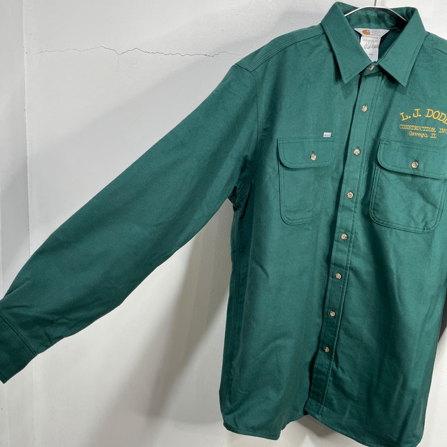 『送料無料』タグ付き未使用品 90s USA製 Carhartt シャモアクロス長袖シャツ