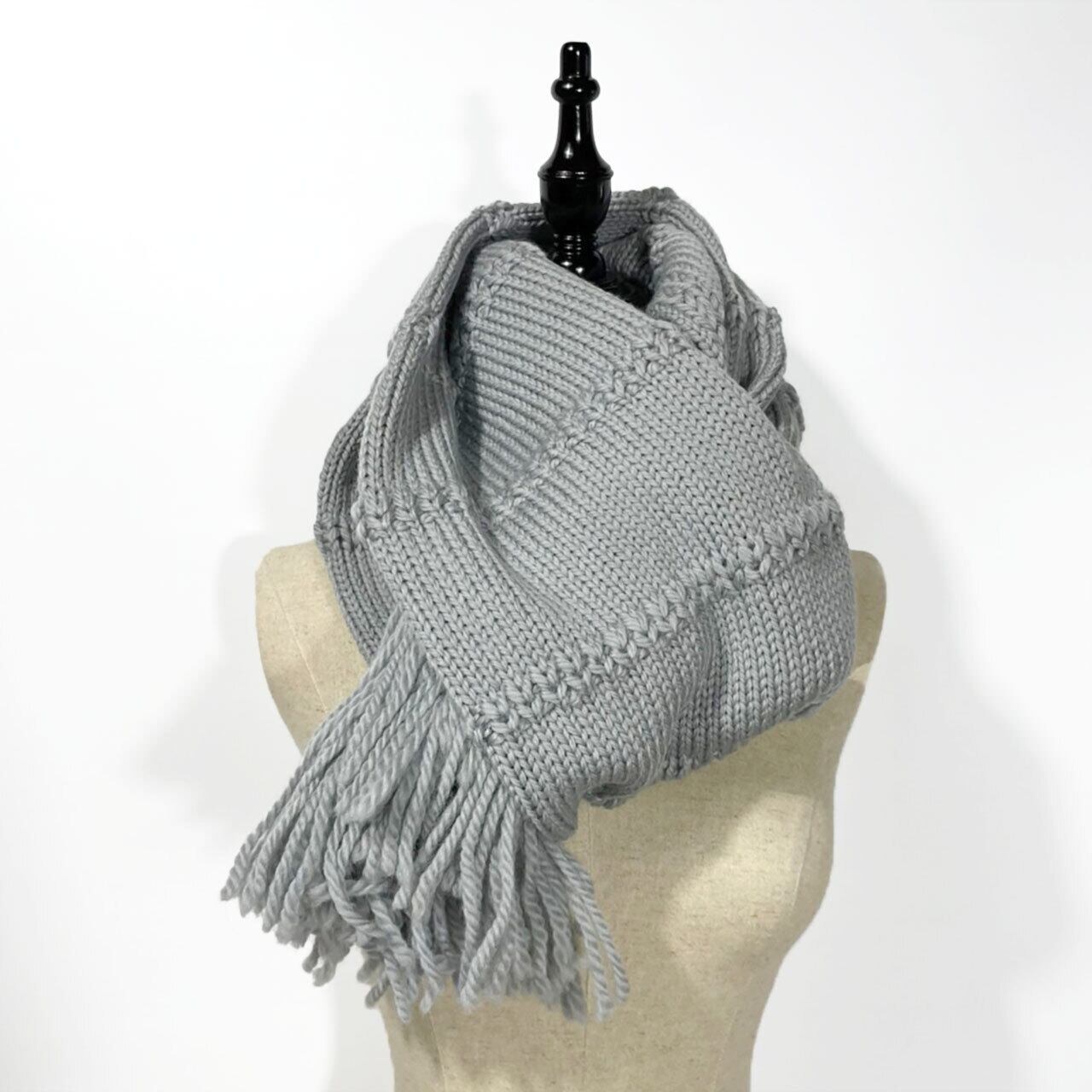 グレー マフラー ウール製 509 GRAY SHAWL MUFFLER グレー ショール / ストール / マフラー