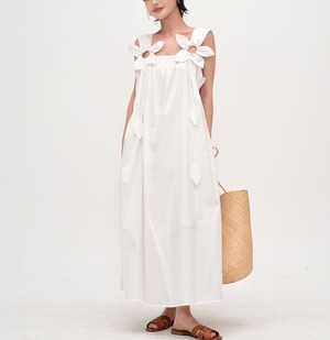 flower motif sleeveless dress【2025071903】