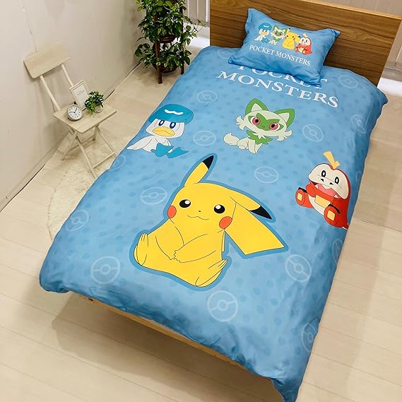ポケットモンスター　ベッドカバー4点セット ピカチュウ　ポケモンセンター　新品 MORIPiLO モリシタ 布団カバーセット ポケモン ピカチュウ 150x210cm