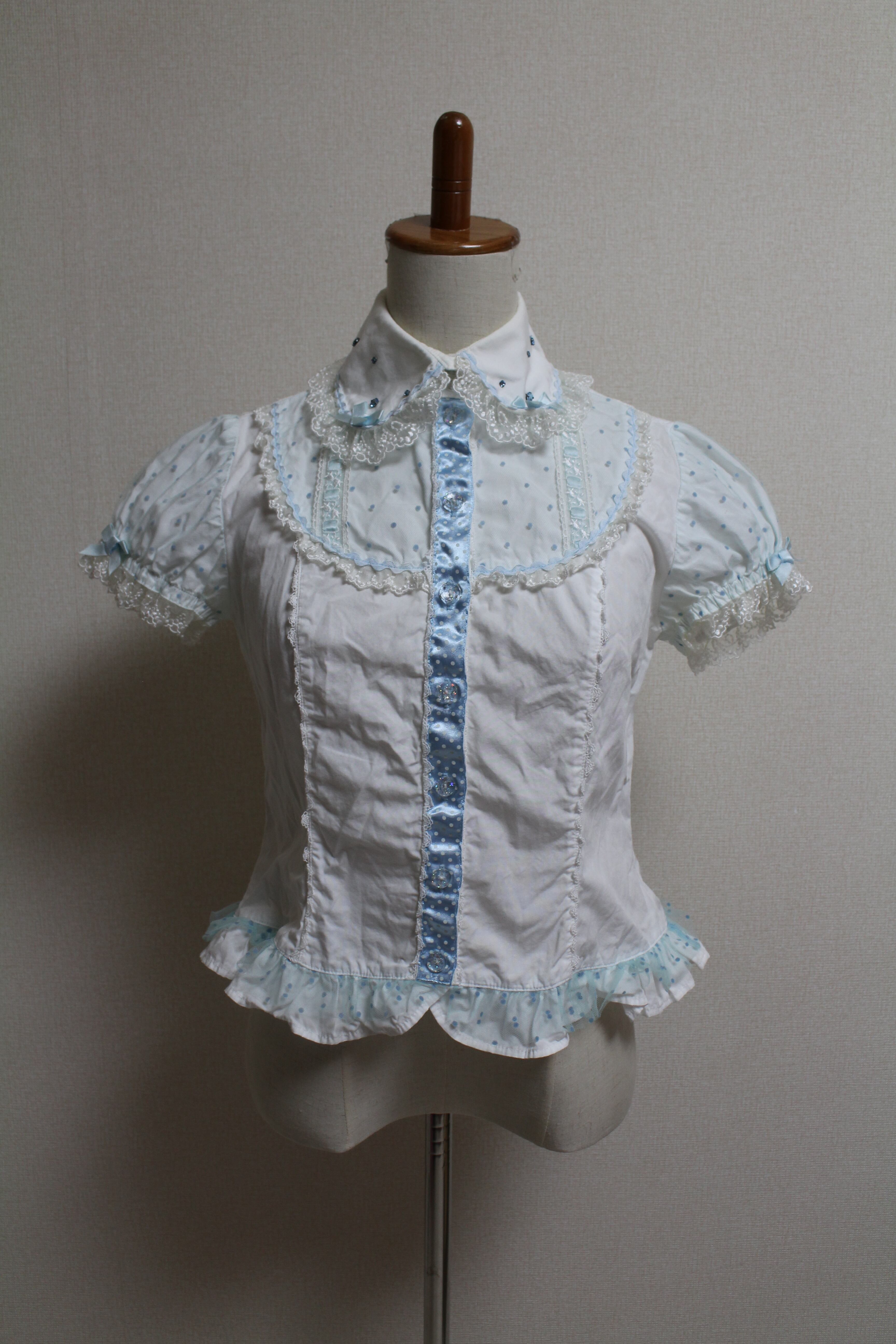 Angelic Pretty ドットチュールパフ袖ブラウス