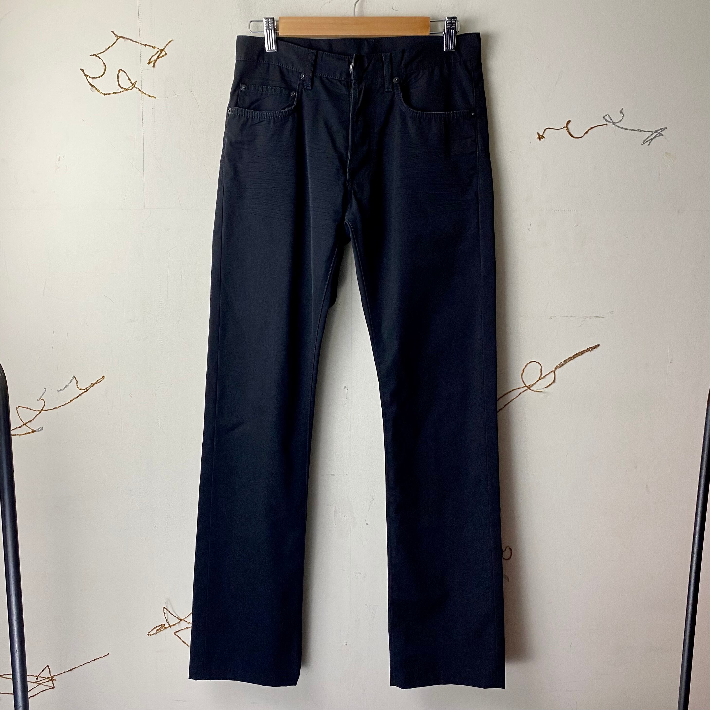 パンツ 04SS Dior Homme straight slacks black 04SS DIOR HOMME black polyester pants | NOIR ONLINE