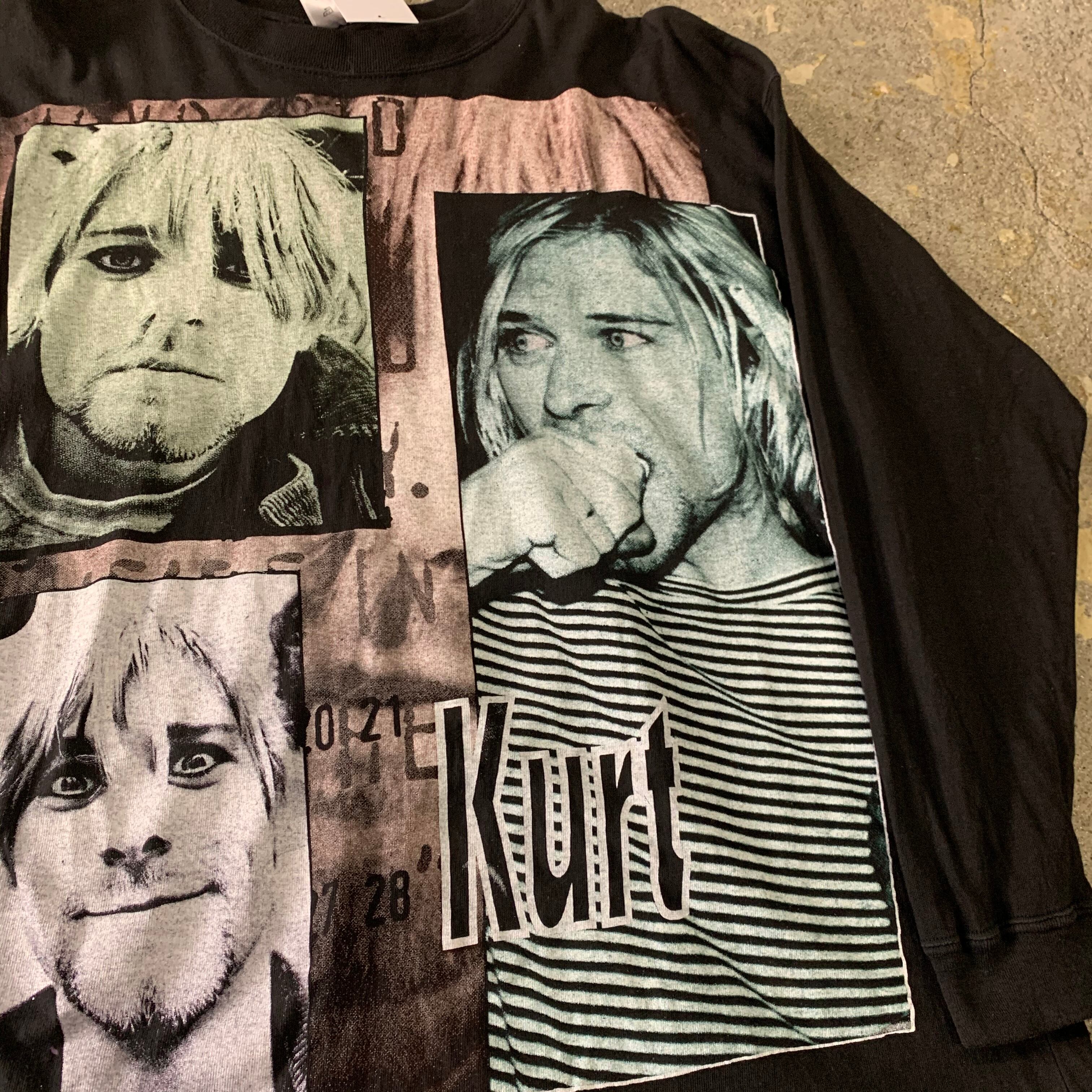 90s bootleg Kurt cobain print L/S T-shirt | What
