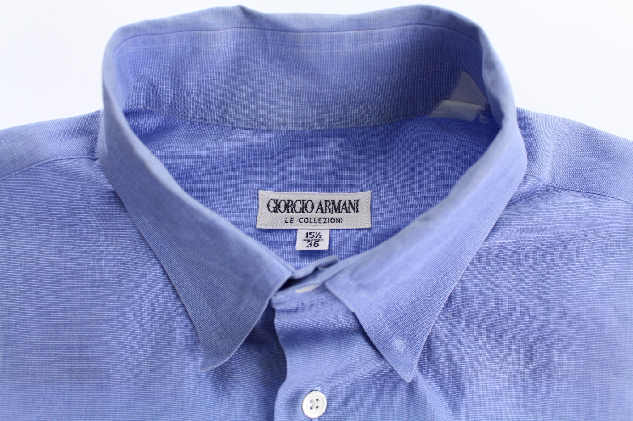 CUBA】1990s vintage GIORGIO ARMANI cotton plain dress shirt -6192