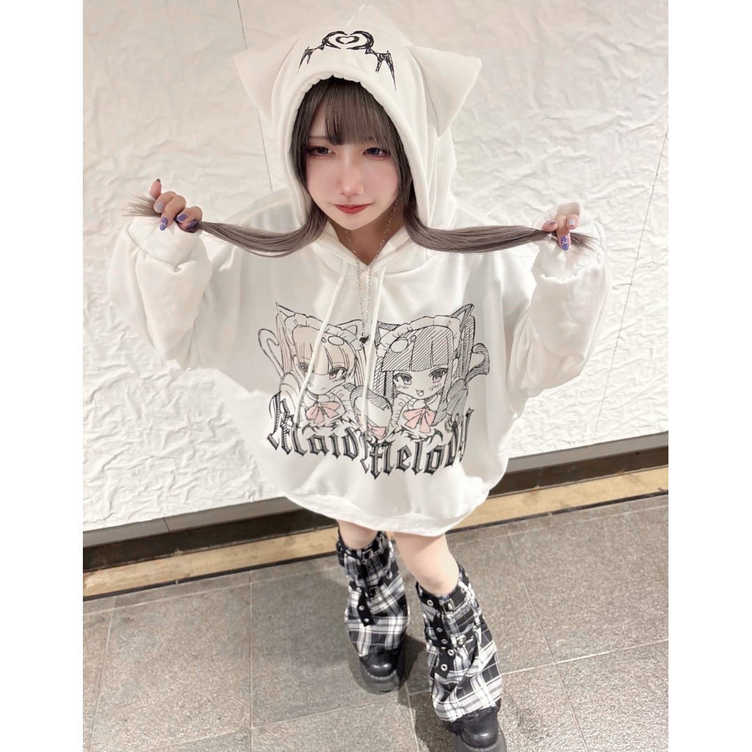 12/18 完売サイズ再入荷！】新作☆ネコ耳メイドメロディーパーカー