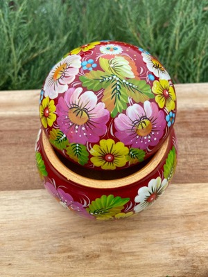 ペトリキウカ塗りのジュエリーボックス（人間国宝ホメンコ作）ウクライナ製