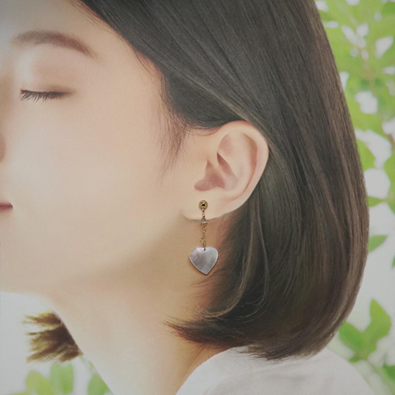 心くすぐるキュートなモチーフ！在庫限り シェルハートチェーンイヤリング sl3_3_20200428te07