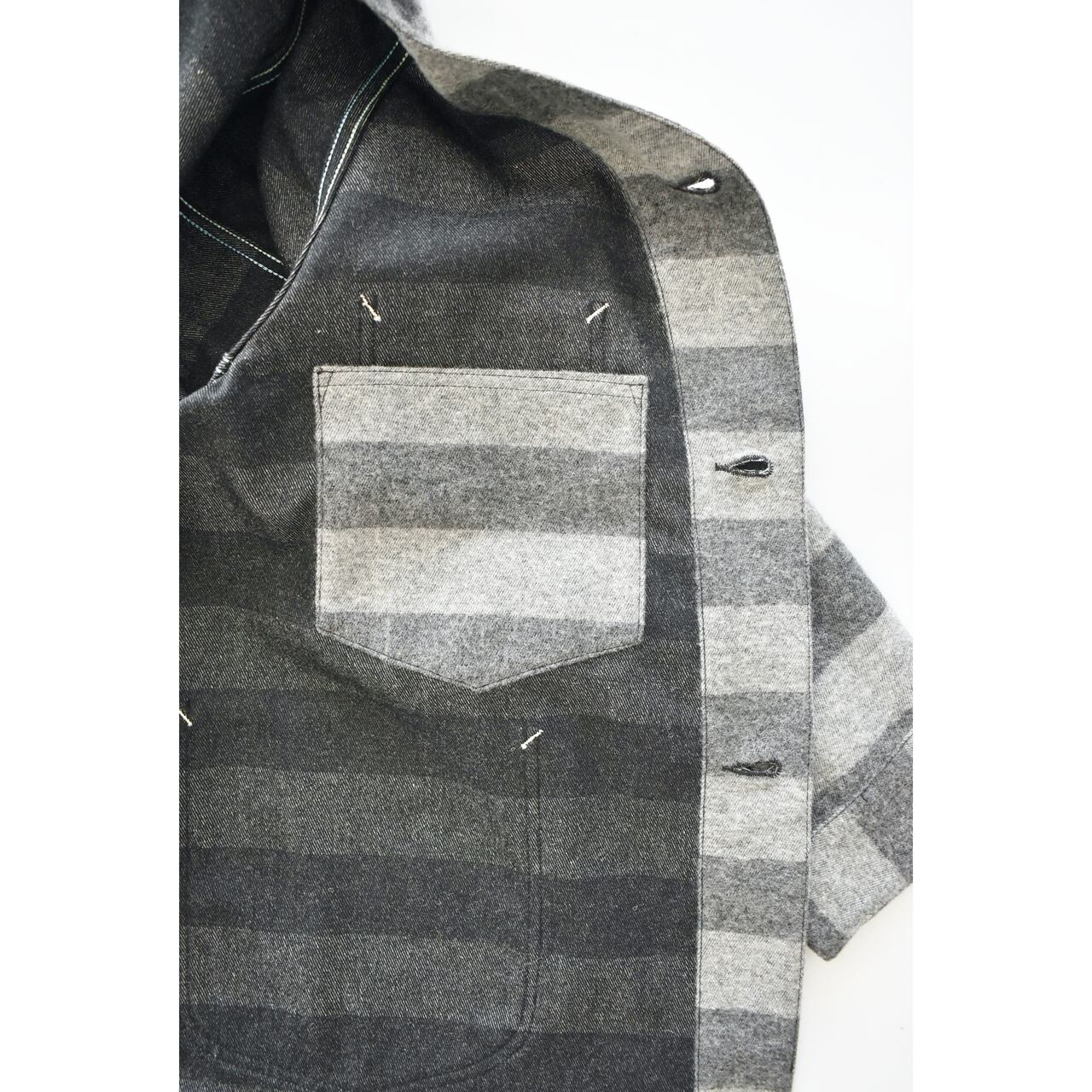 ポストオーバーオールズ DV サイズＬ POST O'ALLS / POST 47 DV trashed wool grey tones - ポスト47 DV