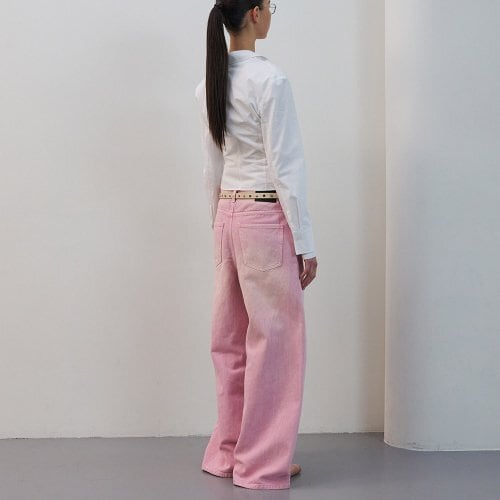 在庫少なめ☆IVE レイ 着用！！【LCDC™】PINK WIDE-LEG DENIM | もごつ