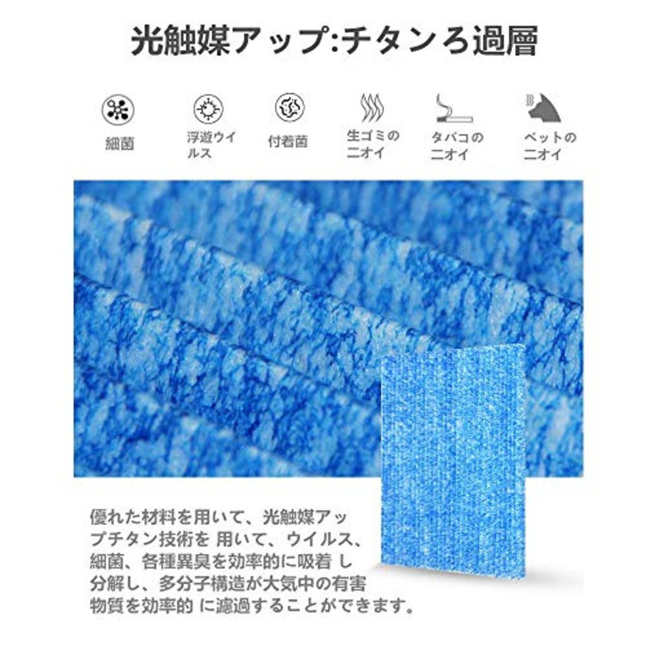 J&Q KAC017A4（KAC006A4の後継品） 空気清浄機用交換フィルター プリーツフィルター HEPAフィルター 集塵フィルター 互換品 (5枚入り)