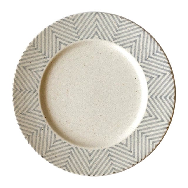 ヘリンボーン リム型9吋皿 グレー | FUTADA