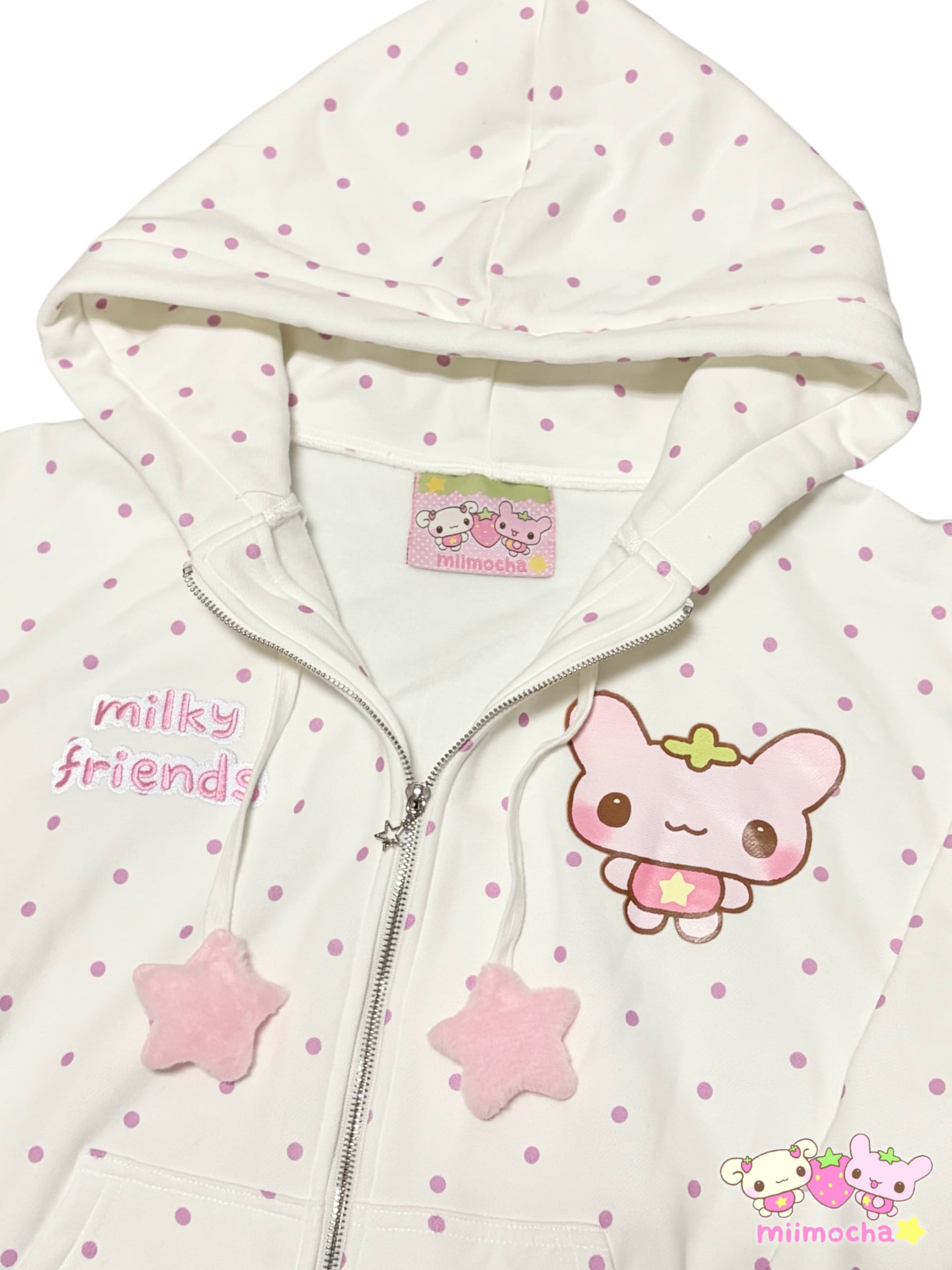 miimocha × HONWAKA】milky friends hoodie white | ほんわか