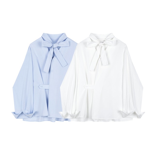 リボンタイバルーンスリーブブラウス /r001039