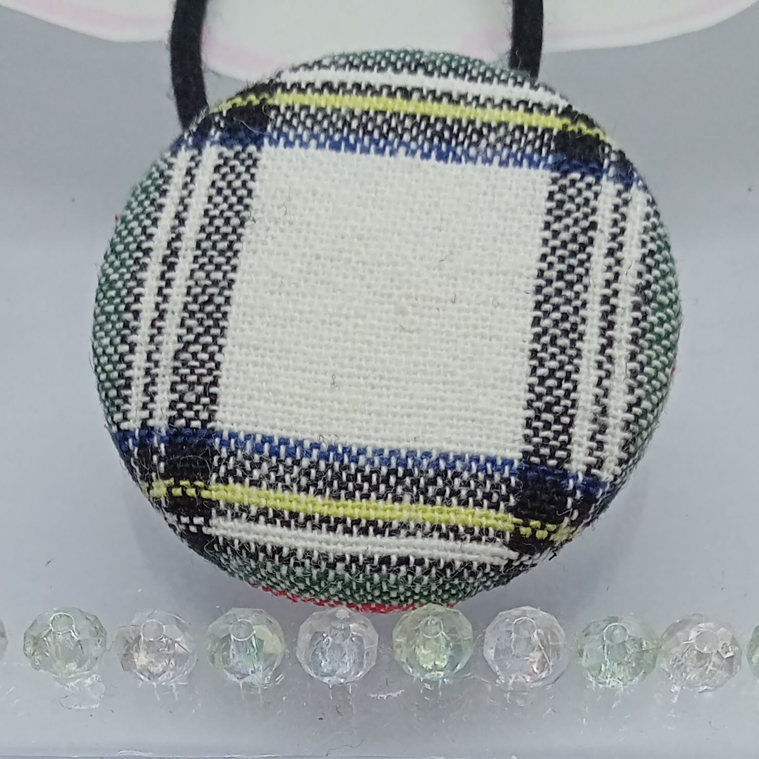 くるみボタン ヘアゴム 大人っぽい チェック柄02 | Pay ID