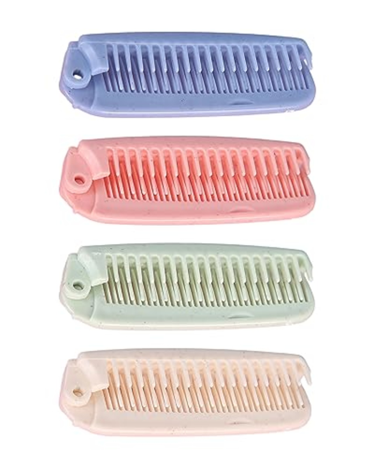 harukita 櫛 折りたたみ コーム ダブルヘアブラシ ヘアブラシ 双頭 静電気防止 軽量 旅行 携帯用 4色 4個セット