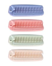 harukita 櫛 折りたたみ コーム ダブルヘアブラシ ヘアブラシ 双頭 静電気防止 軽量 旅行 携帯用 4色 4個セット