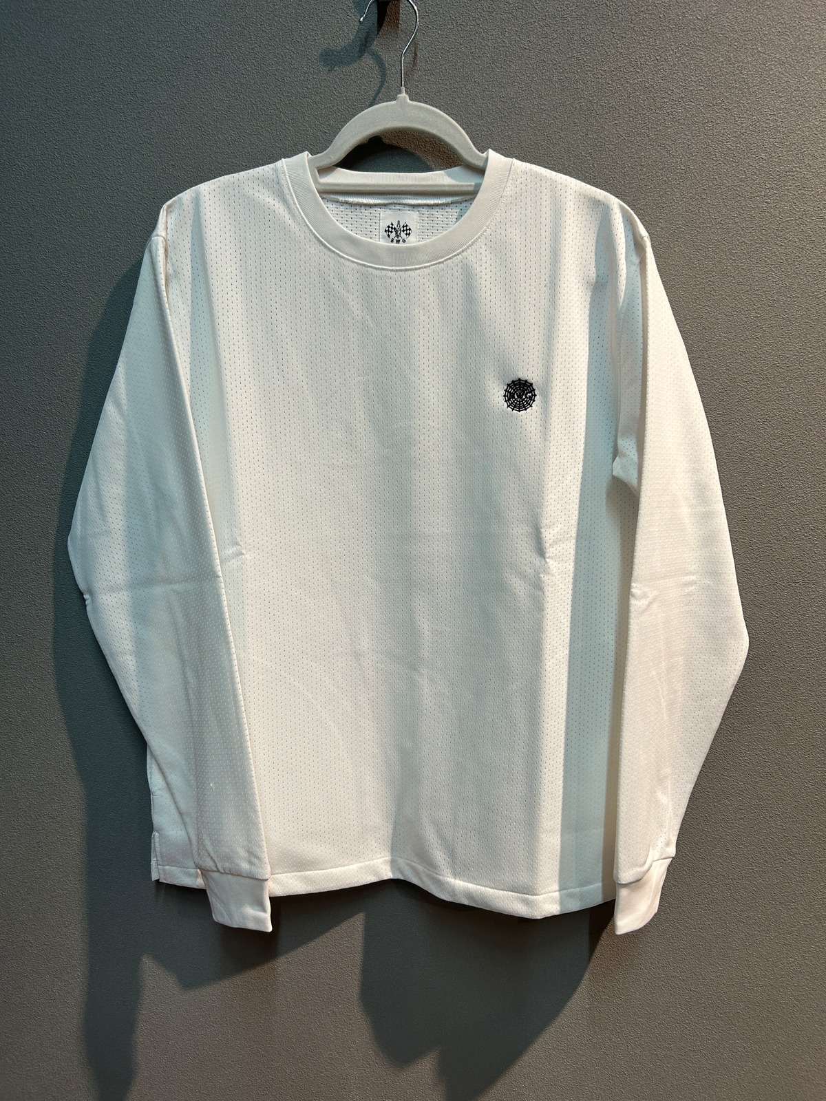 B.W.G. ビーダブリュジー 長袖メッシュTシャツ WHITE BLUCO WORK 