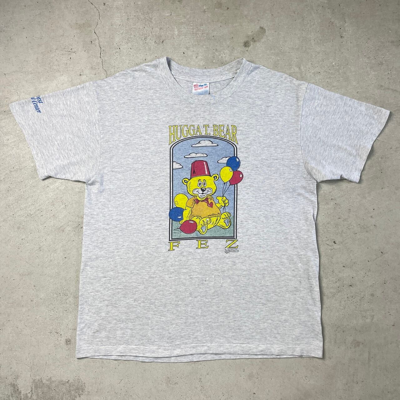 USA製 90年代 HUGGA T.BEAR くま 熊 アニマル キャラクター プリントT