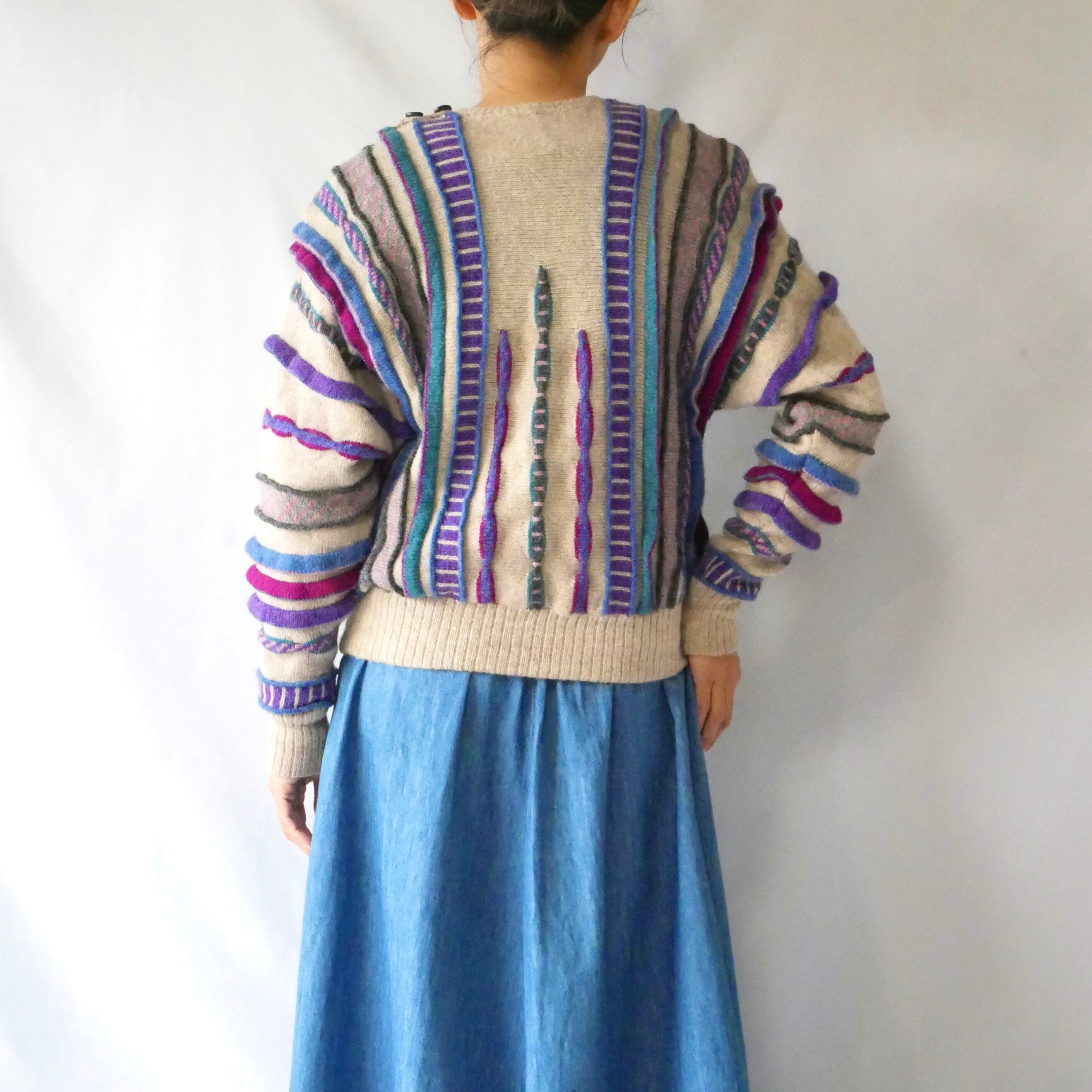 【VINTAGE】EUROPE IMPORT KNIT  レトロ 古着女子 ショートポロNTPO|ems excite | RETRO GIRL ONLINE STORE レトロガール