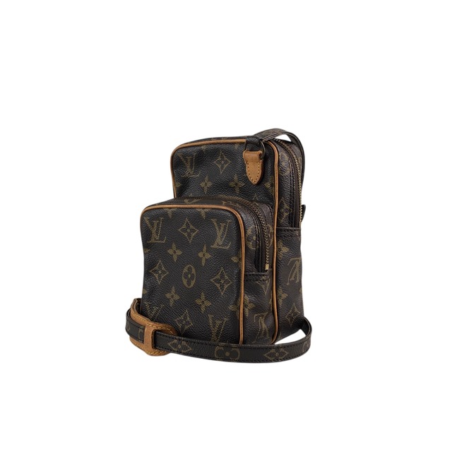LOUIS VUITTON ルイヴィトン モノグラム ショルダーバッグ ブラウン PVCレザー M45238 ミニアマゾン vintage ヴィンテージ オールド py7ktt