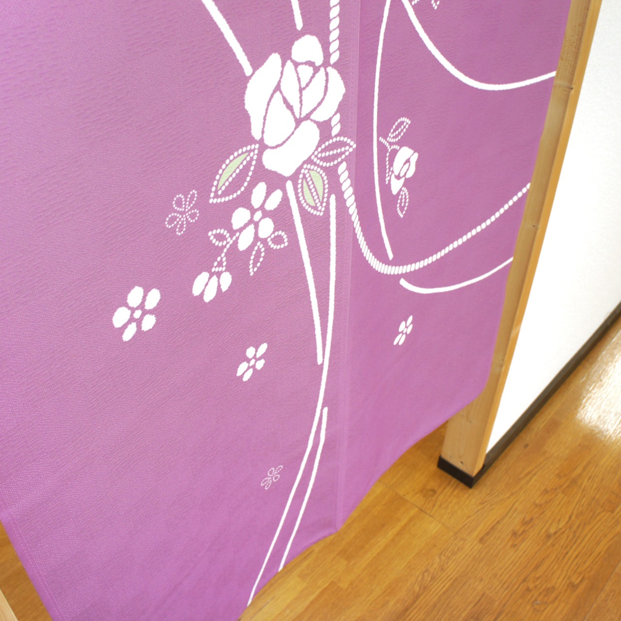 【受注生産】 のれん  曲がり薔薇  幅85ｘ丈150cm