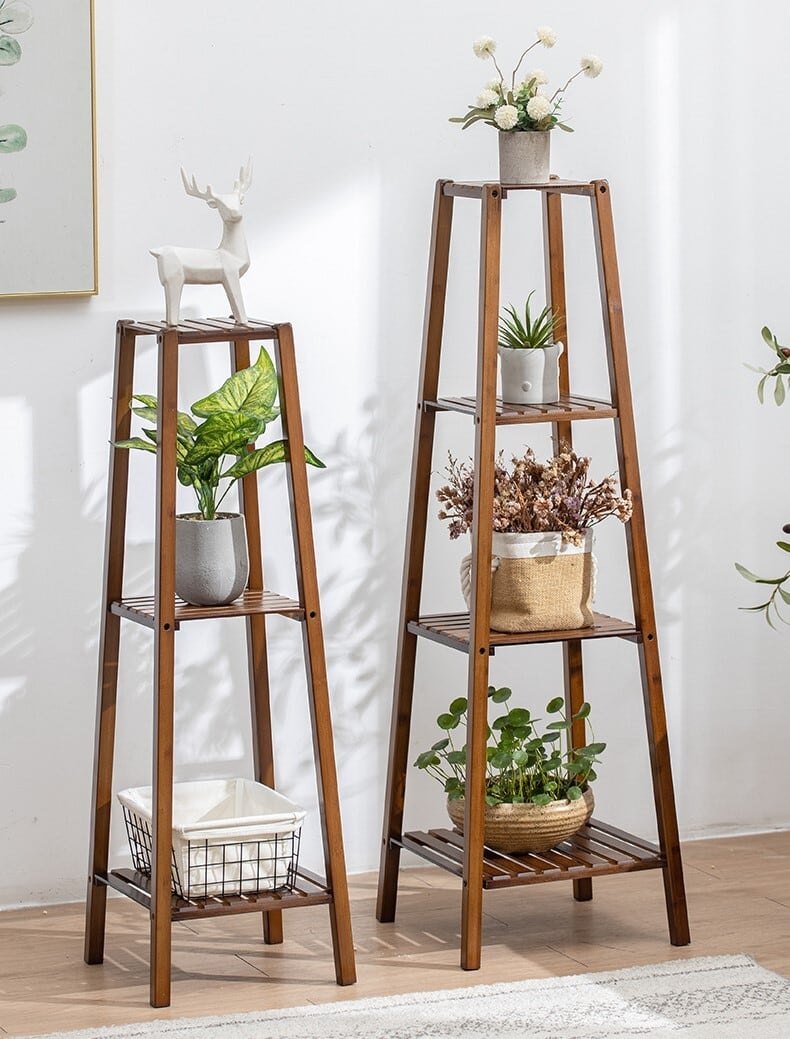フラワースタンド 竹素材 多段 おしゃれ かわいい インテリア 観葉植物