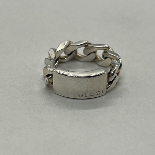 グッチ GUCCI IDプレート 喜平チェーンリング 表記サイズ15 SV925