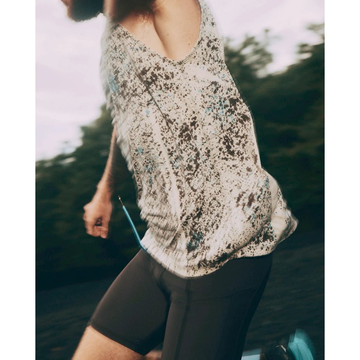 ウォーキング・ランニングウェア charbon REDA WOOL SPLASH DYE SLEEVELESS charbon / REDA WOOL SPLASH DYE SLEEVELESS T-SHIRTS（OFF×BRW） | 道