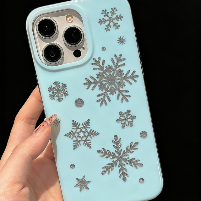Christmas冬の雪花iPhoneケース