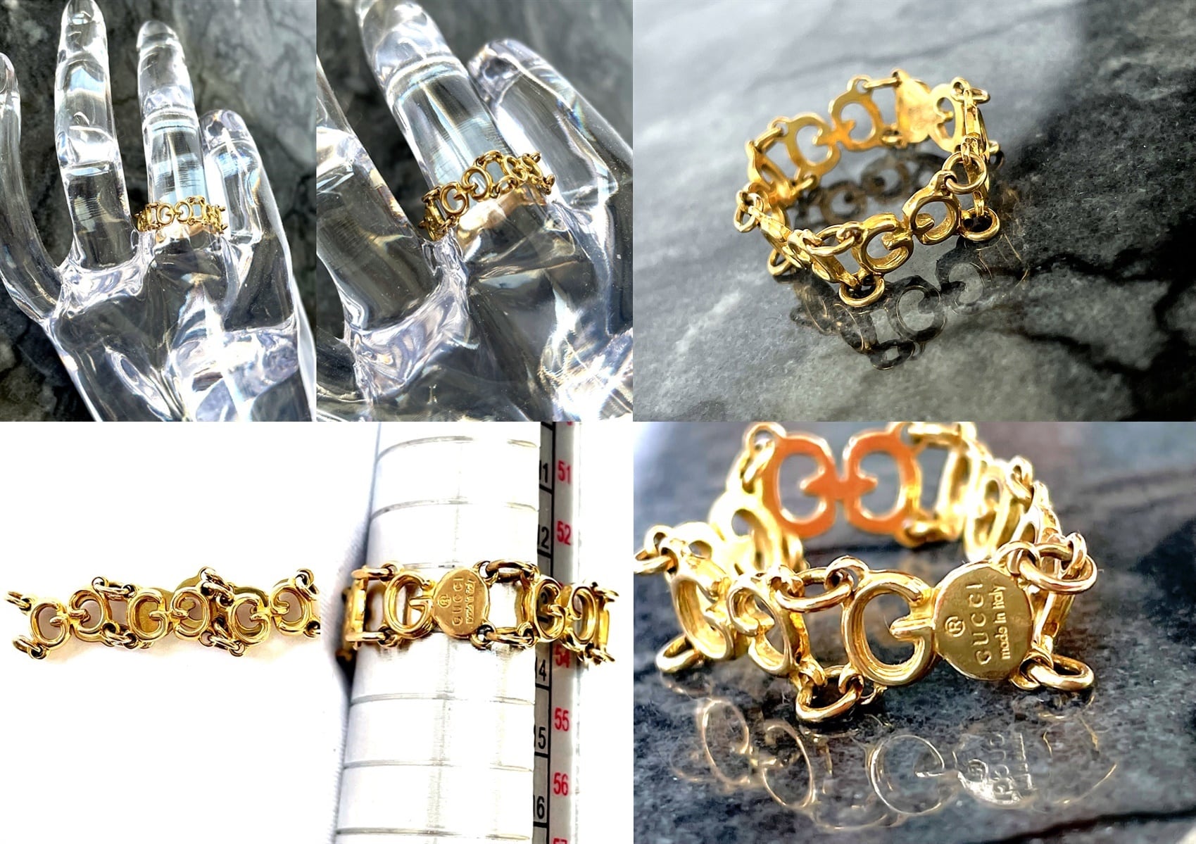 GUCCI グッチ K18 YG イエローゴールド インターロッキング G チェーン
