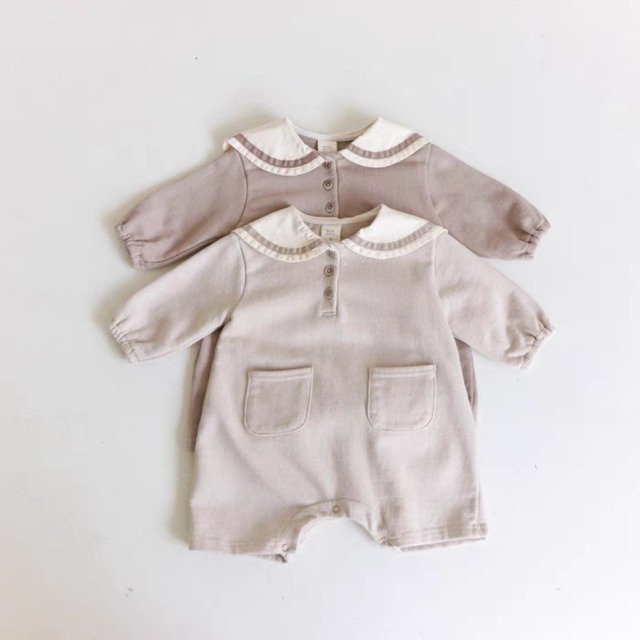【BABY】秋新作　セーラー襟ロンパース