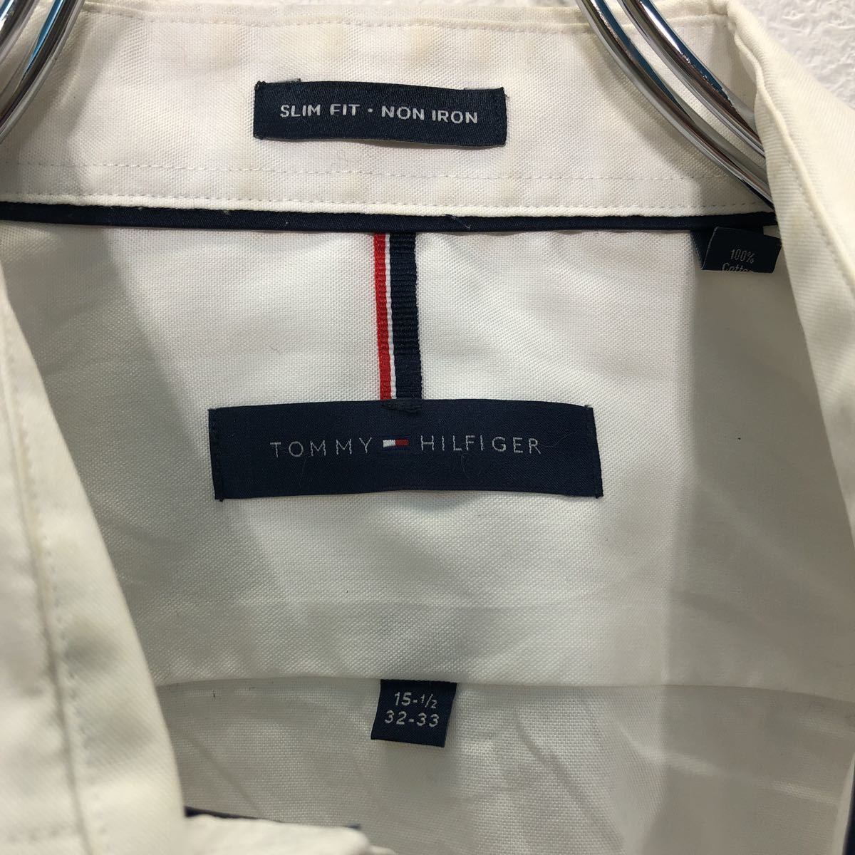 TOMMY HILFIGER 長袖シャツ 15 1/2 Mサイズ トミーヒルフィガー スリム ...