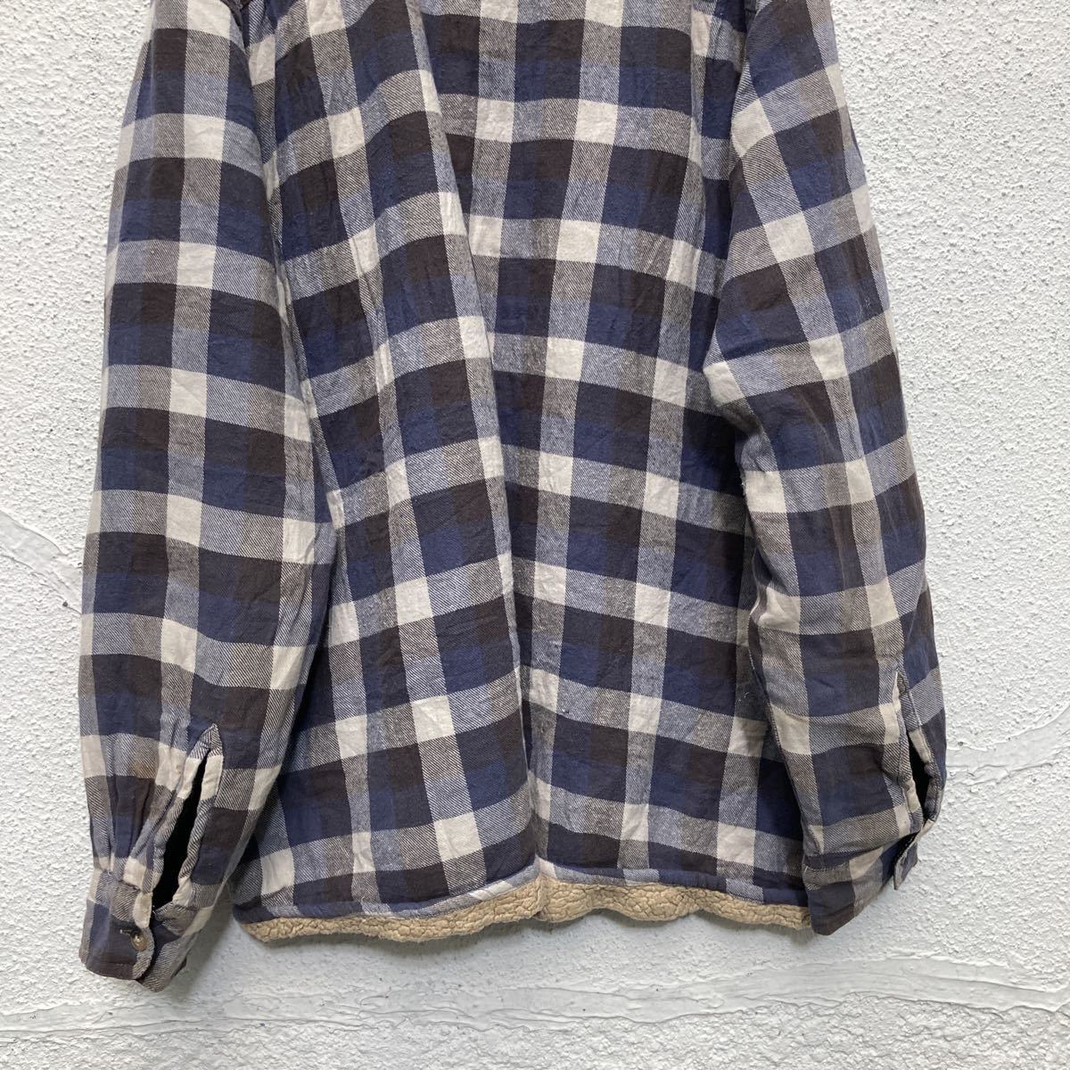 Wrangler 裏ボア チェックシャツジャケット XLサイズ ラングラー ネルシャツ 古着卸 アメリカ仕入 a505-5747