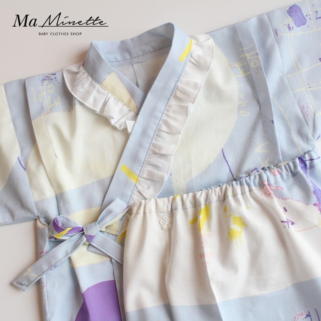 90サイズ【甚平】 kitchen フリル付き