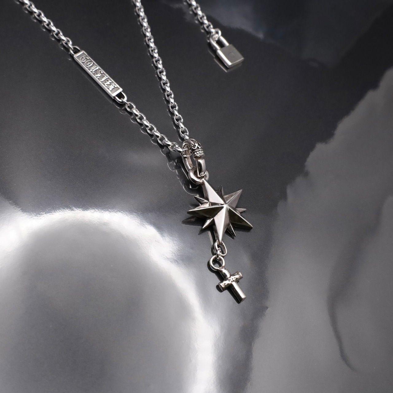 10P STAR with CROSS #1 NECKLACE with GODSIZE® I.D. TAG / 10ピークススター ウィズ クロス #1 ネックレス ゴッドサイズ® I.D.タグ