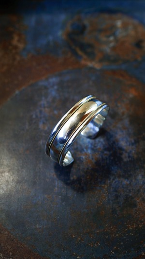 【VINTAGE】TIFFANY&Co. ティファニー ツイスト ロープ ダブル ライン バングル 《カフ ブレスレット シルバー925 K18 イエロー ゴールド コンビ ヴィンテージ オールド メンズ》