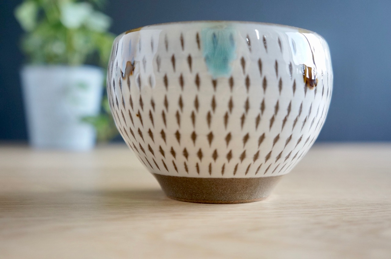 小石原焼 まるた窯 フリーカップ 三彩とびかんな ①【30-5】