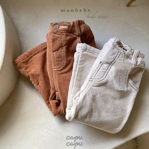 «sold out» monbebe Corduroy pants 2colors 裏起毛コーデュロイパンツ