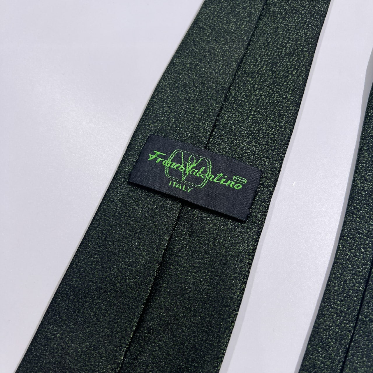 FrancoValentino ITALY フランコバレンチノ シルク100% ネクタイ グリーン ブラック