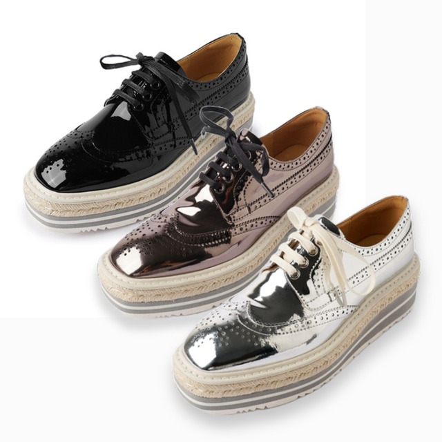 Metallic oxford shoes 3 colors　V1239