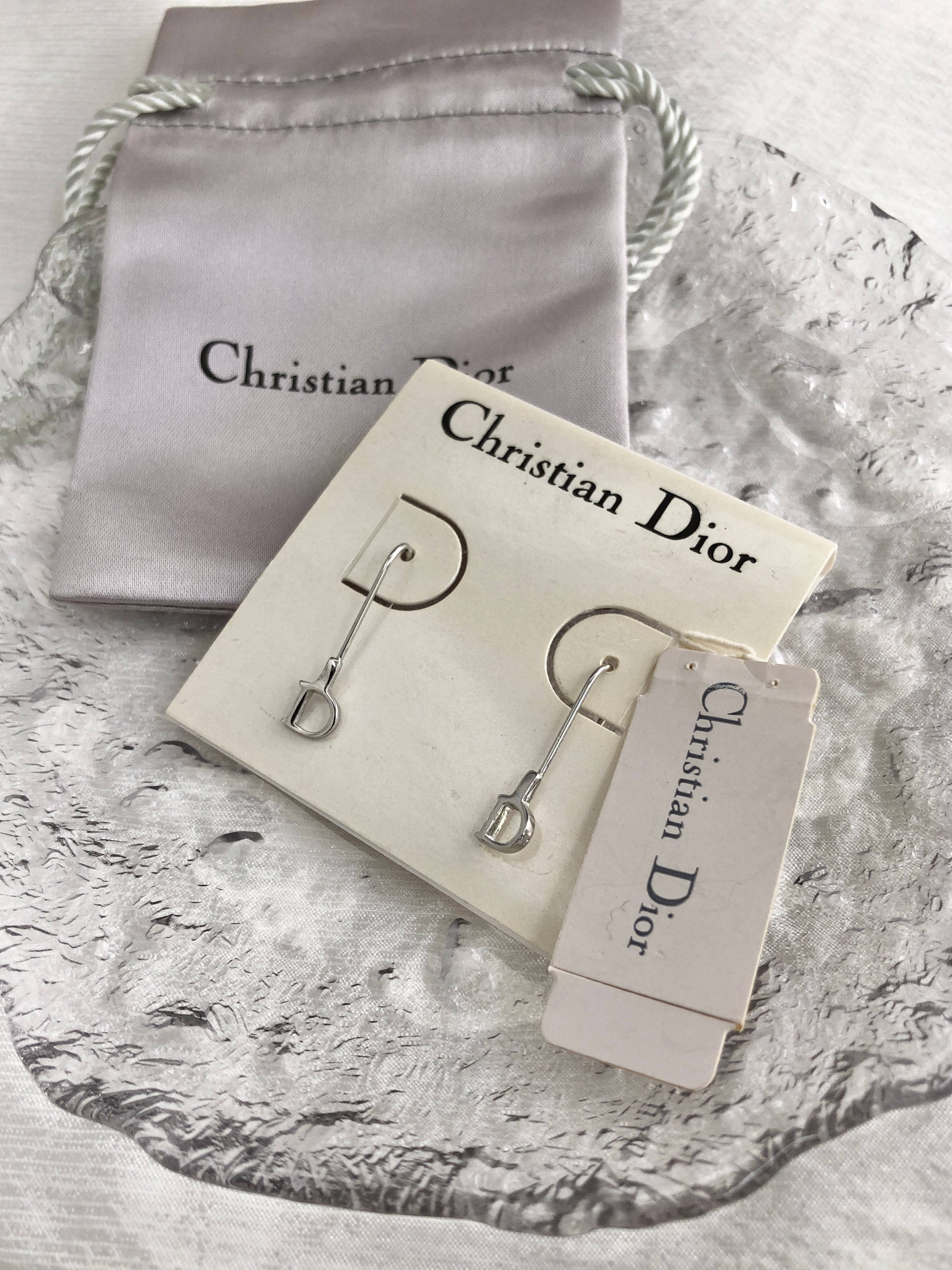 Christian Dior クリスチャン ディオール ピアス シルバー Dモチーフ vintage ヴィンテージ オールド ua3837