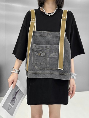 Layered T-shirt vest set [T2320]