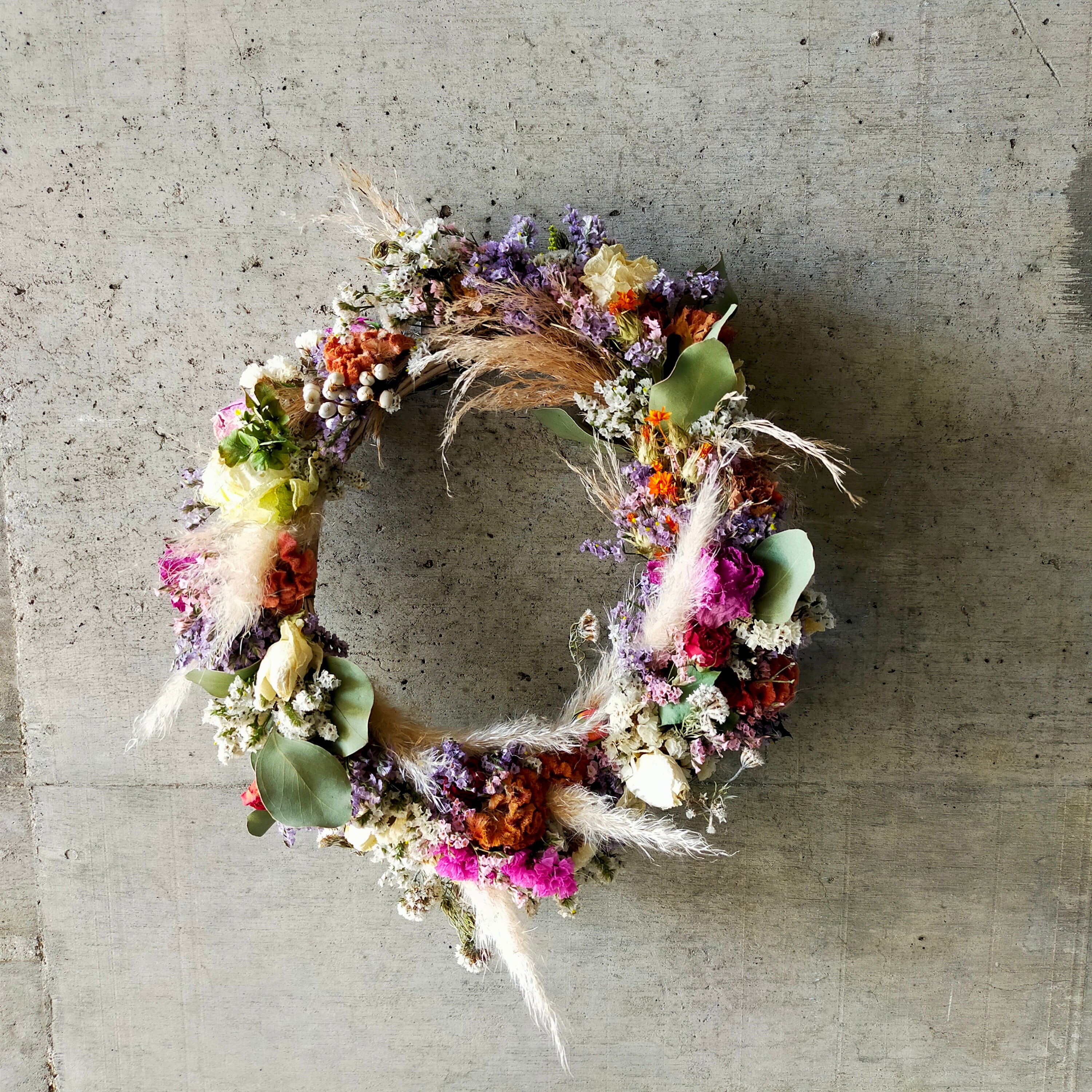 Xmas dried flower wreathe ドライフラワー　リース