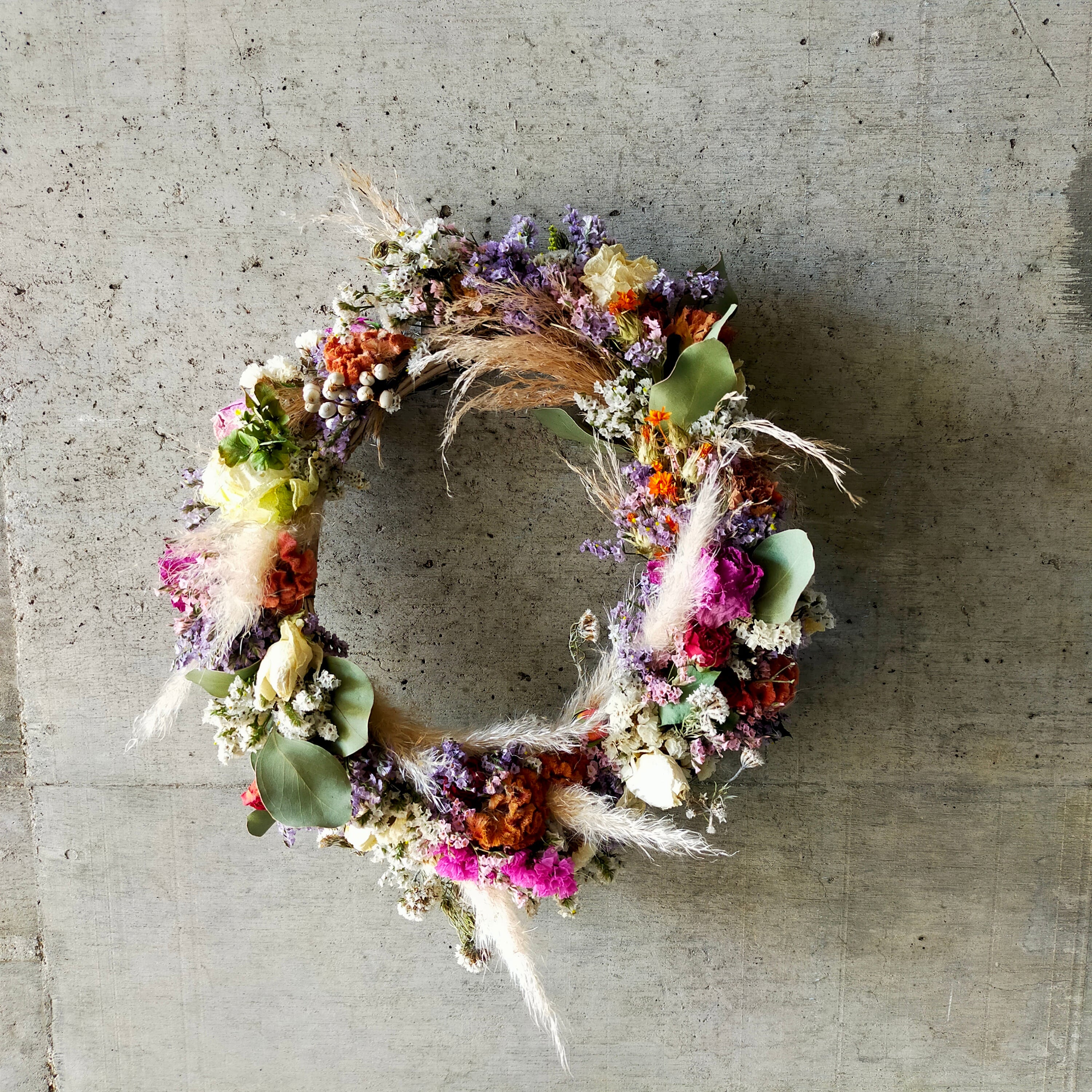 ドライフラワーリースL【dried flower wreath】