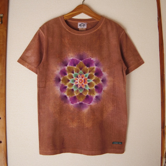 “曼荼羅染め”  TIE DYE HEMP COTTON  T-SHIRT  M 【A HOPE HEMP】