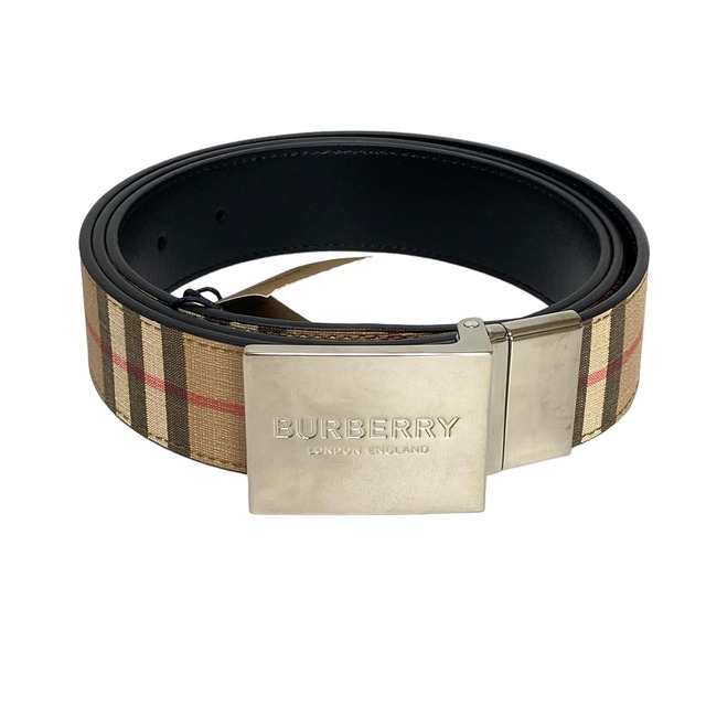 ●Burberry バーバリー ベルト ノバチェック #115 ベージュ×ブラウン 11592-202310